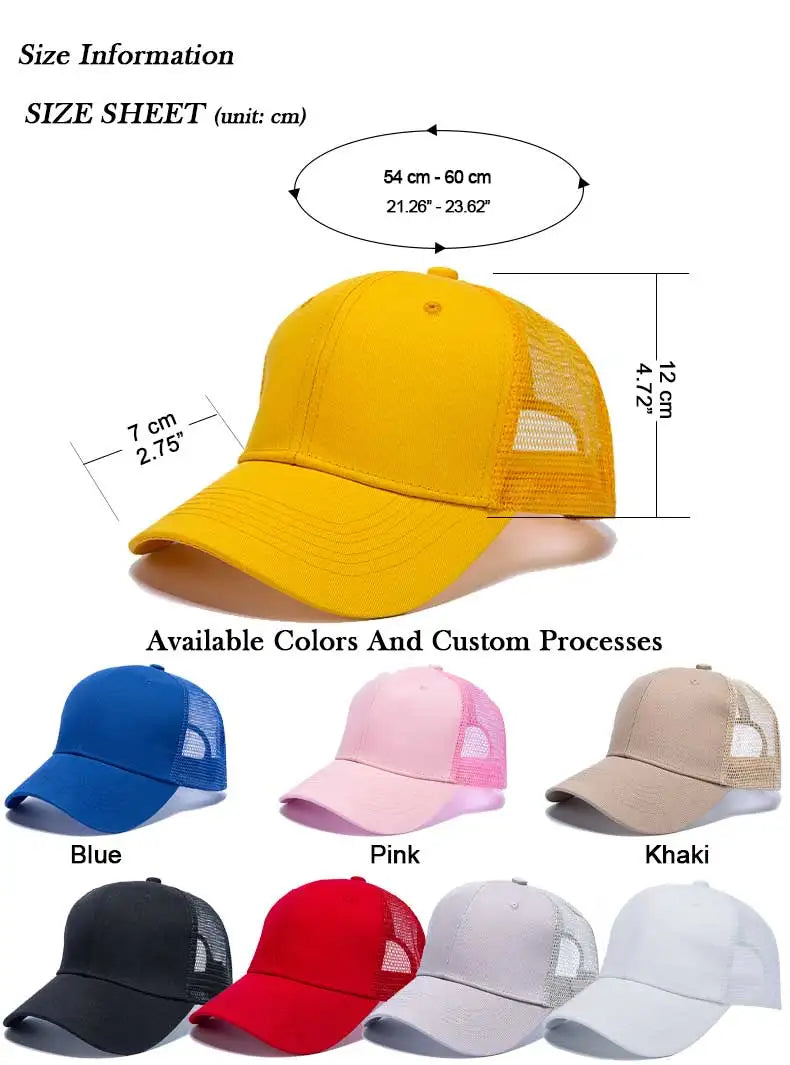 Wholesale Hat Baseball Caps Men's  Casual Caps Women's Mesh Hats Unisex Hats Custom Logo Hat Embroidered Hats