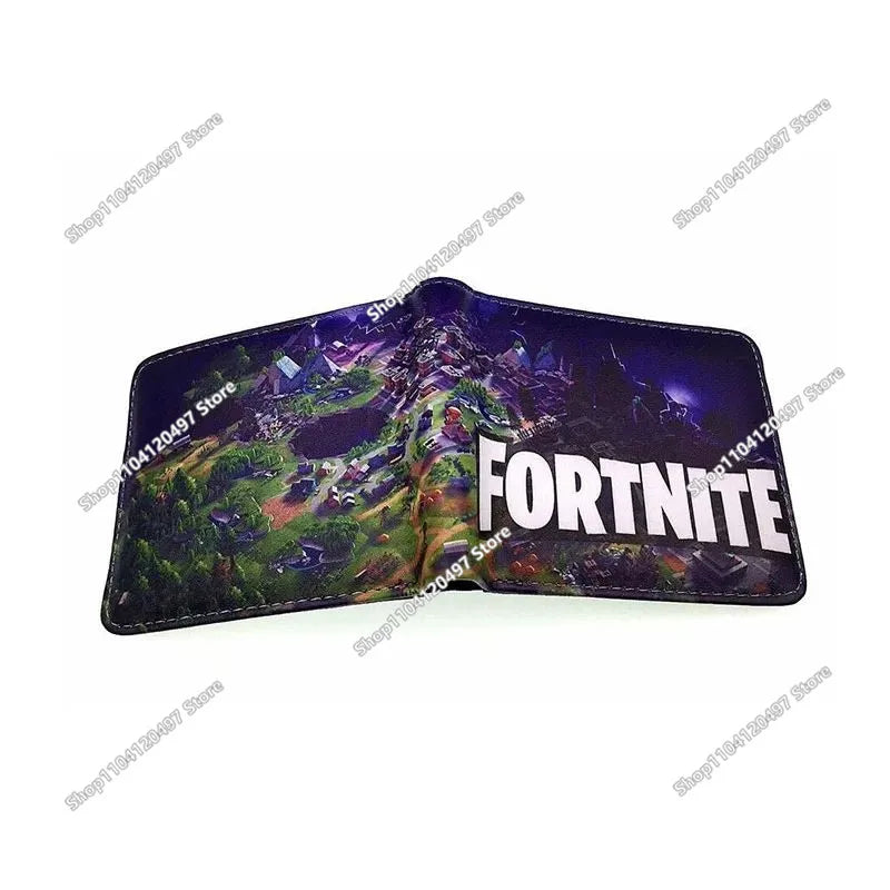 Fortnite Wallets for Kids Anime Fortnite Wallet Cartoon Card Holder Bag Leather Short Purse Fashion Folded Purses Boys Gift