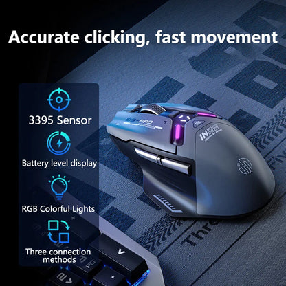 Inphic IN9PRO Wireless Gaming Mouse 26000DPI 8K Polling Rate Bluetooth 5.0 Wired 2.4G Tri-Mode RGB Ergonomic Gaming Mouse