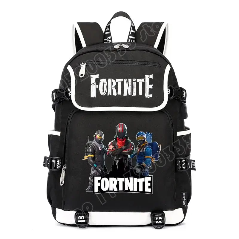 Fortnites раница с голям капацитет, ежедневна чанта за рамо с USB порт, унисекс аниме ученическа раница, нов стилен подарък за канцеларски принадлежности