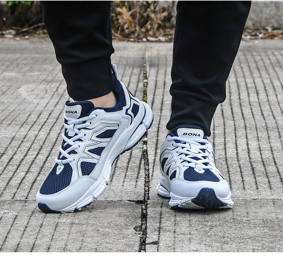 BONA 2023 New Designers Jogging Shoes Men Running Shoes Breathable Brand Sneakers Man Sports Training Walking Shoes Breathable m