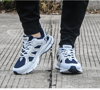 BONA 2023 New Designers Jogging Shoes Men Running Shoes Breathable Brand Sneakers Man Sports Training Walking Shoes Breathable m