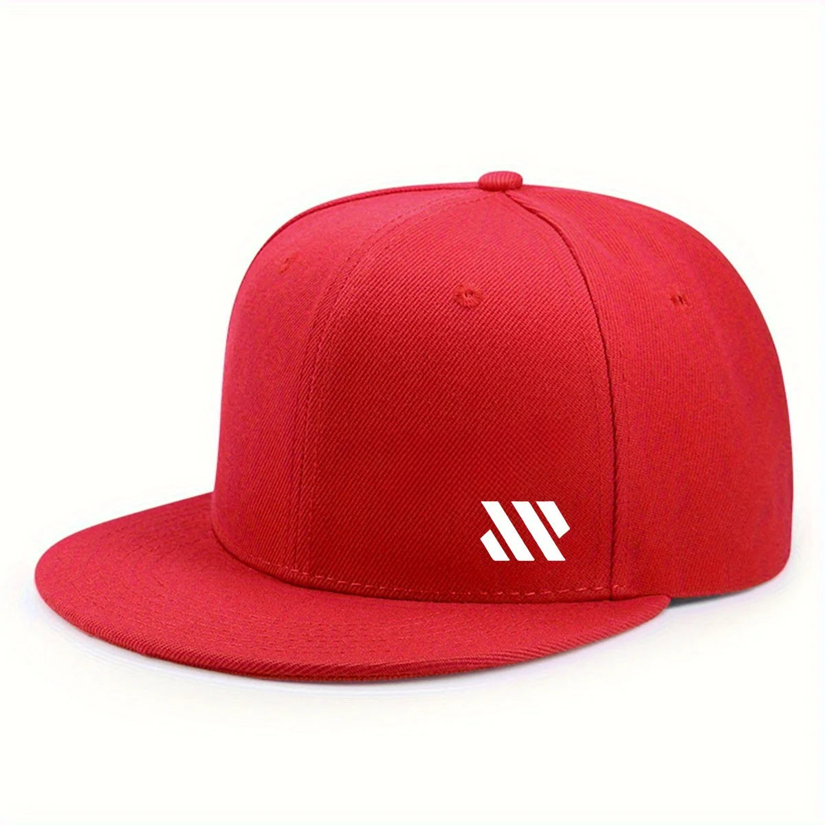 Baseball-lippis, jossa on valkoinen logo. Unisex-malli, säädettävä, hengittävä, tasainen lieri, kevyt ulkoilu- ja matkalippis, päähine.