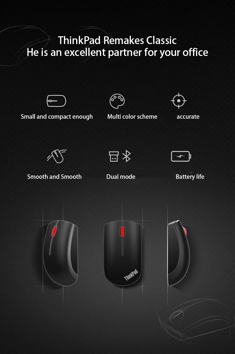 Lenovo ThinkPad Office Mouse 4Y50Z21427 musta Bluetooth + langaton kaksitoiminen hiiri