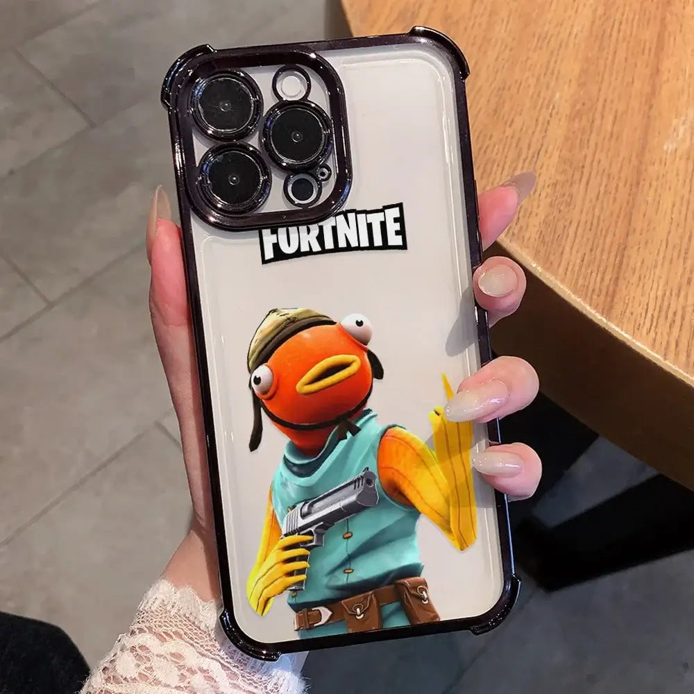 Anime-Fortnites-Game-Plating-Handyhülle für Xiaomi Redmi A7 15 A3 15C 14C K50 A1 Note 15 14 13 12 12s Pro Plus 4G 5G, stoßfest