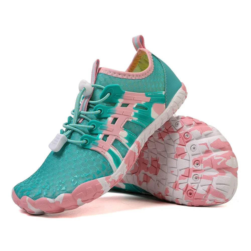 Men's and women's water shoes, upstream wading swimming barefoot five-finger aqua shoes, colorful beach seaside light unisex sneakers new