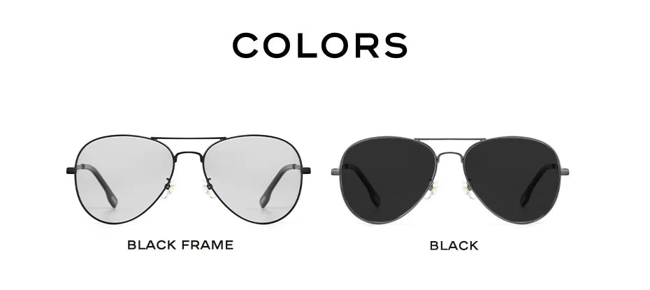 CAPONI Avation Sun Glasses For Men Day And Night Photochromic Driving Men's Sunglasses Polarized UV400 Pilot Shades Male BS3104
