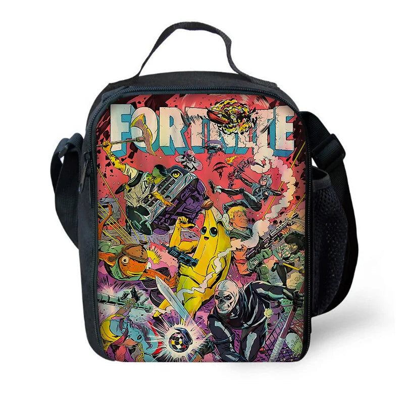 Child Hot Game Fortnite Insulated Large Capacity Bag for Boy Girl Student Outdoor Picnic Reusable Thermal Cooler Lunch Box