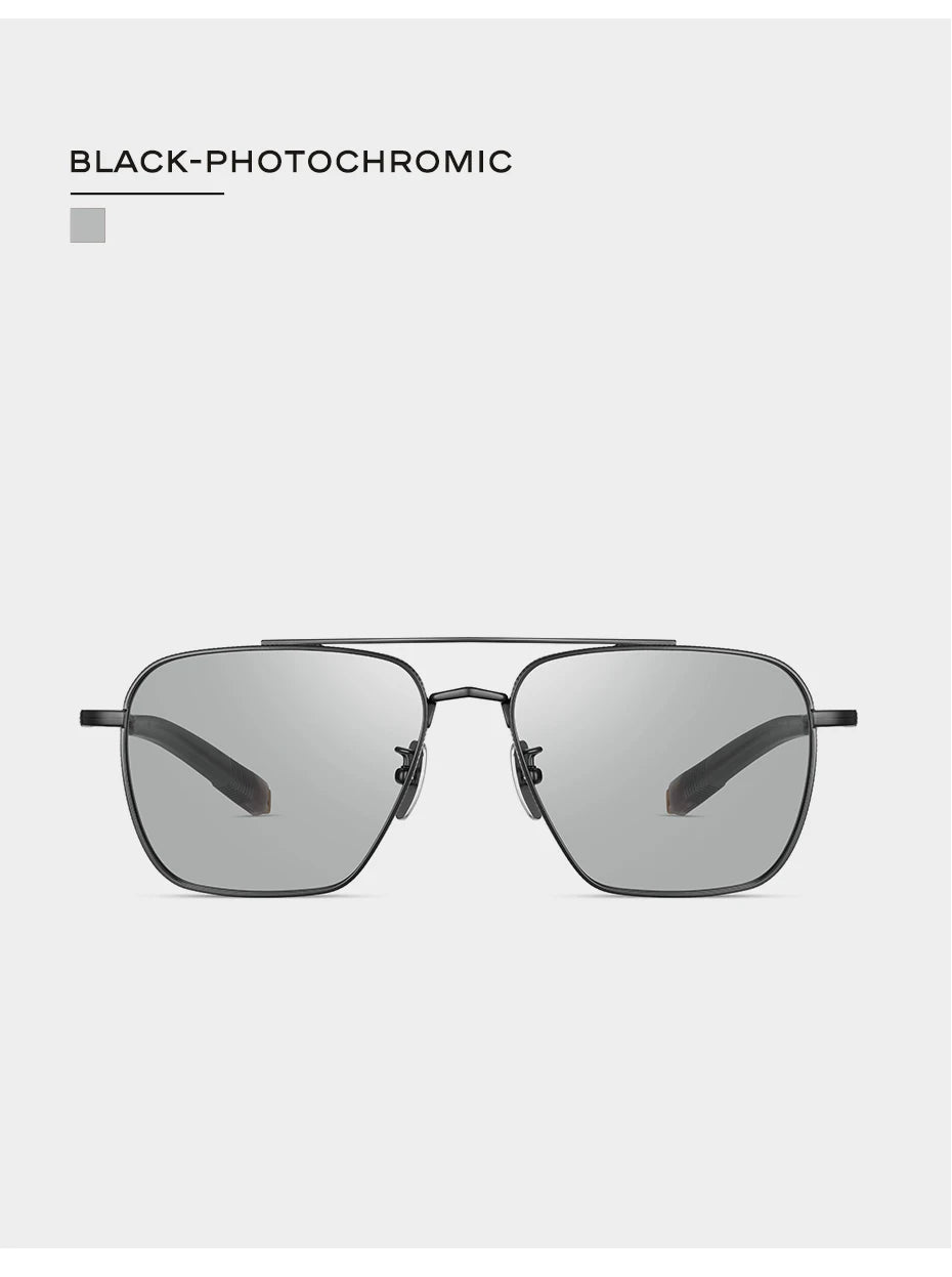 CAPONI Polarized Men Sunglasses Seiko Pure Titanium Photochromic Outdoor Driving Shades UV400 Original Brand Sun Glasses BS50004