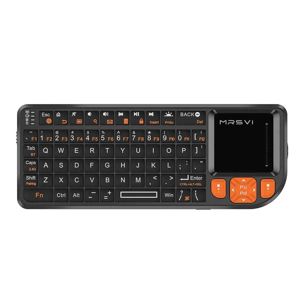 MRSVI Mini-Bluetooth-Tastatur A8 PLUS, beleuchtete 2.4GHz-Wireless-Tastatur mit Touchpad für Android TV Box, Mac, Laptop, Windows