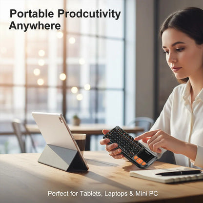 MRSVI Mini-Bluetooth-Tastatur A8 PLUS, beleuchtete 2.4GHz-Wireless-Tastatur mit Touchpad für Android TV Box, Mac, Laptop, Windows
