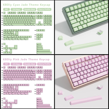 KBDiy GMK WOB Keycap Cherry Profile Double Shot PBT ISO 7u Black and White Keycaps For Mechanical Keyboard Retro Gaming Key Cap