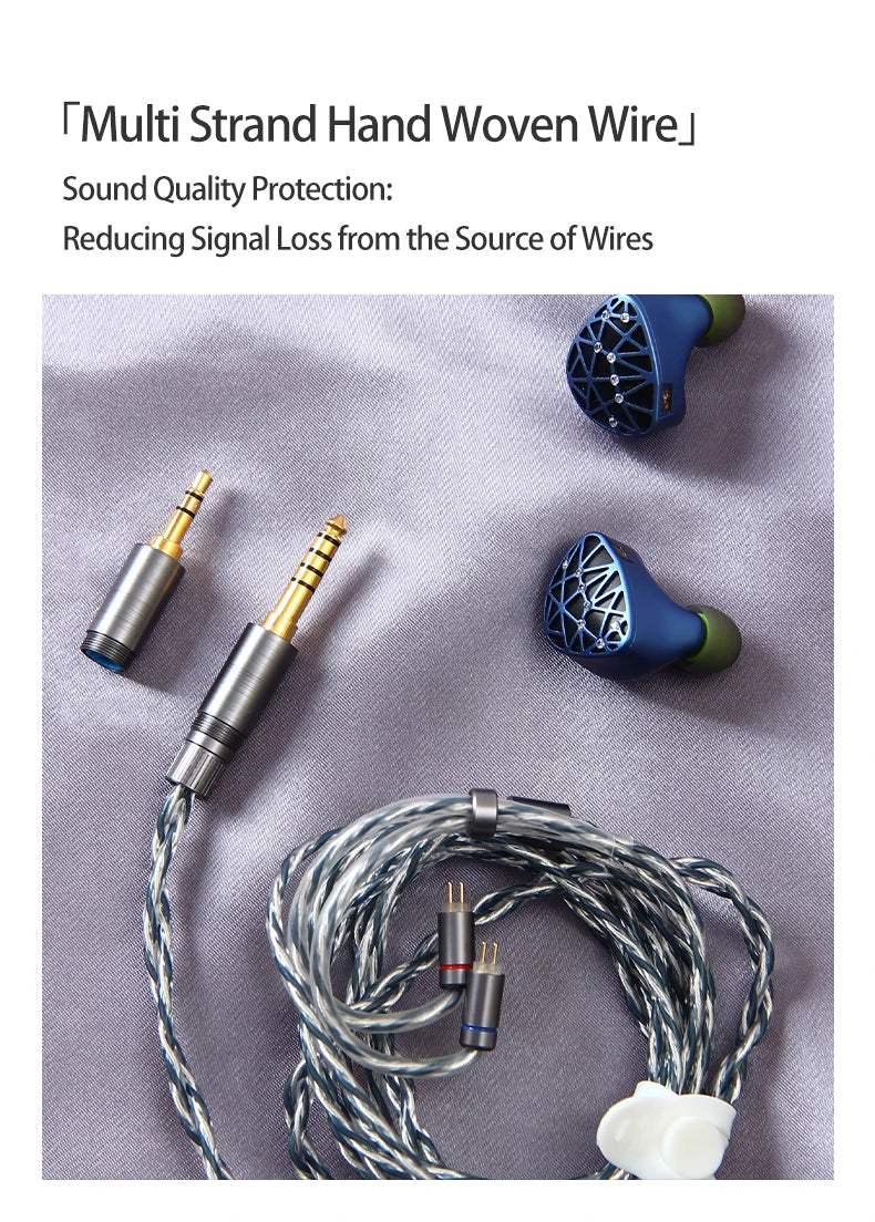 Sound Rhyme SR10 HiFi Earphones 2DD+4BA Hybrid Wired In-Ear Monitors, High Resolution Music Earphones with Detachable Cable, 2.5mm 3.5mm 4.4mm Plug