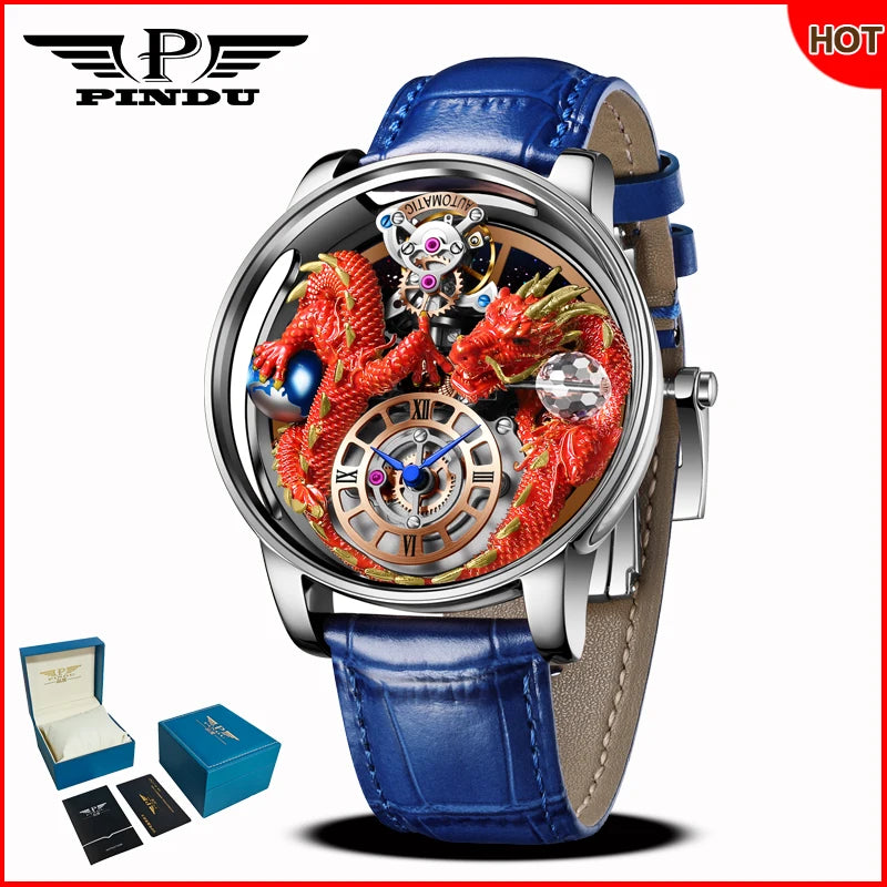 PINDU Design 2025 NEW Men's Watch Diamond Tourbillion Top Brand Luxury Astronomia Quartz Watch Men's Sapphire Glass Waterproof Watch