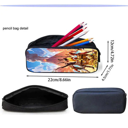 3Pcs Kids Backpack Set, Crossbody & Pencil Bag, FORTNITE Cartoon Bag, Lightweight for Boys and Girls Ages 5-10, Free 3D Printed Keychain