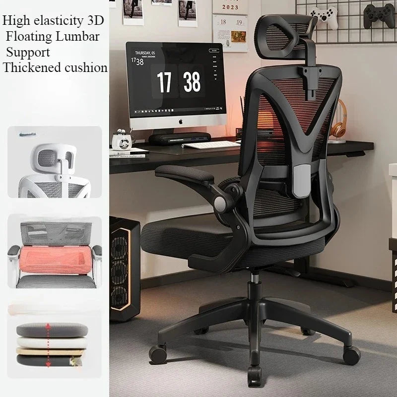 Ergonomic Gaming Chair with 3D Lumbar Support, Breathable Mesh Office Chair, Racing Style High-Density Sponge Seat, Adjustable Swivel Computer Desk Chair