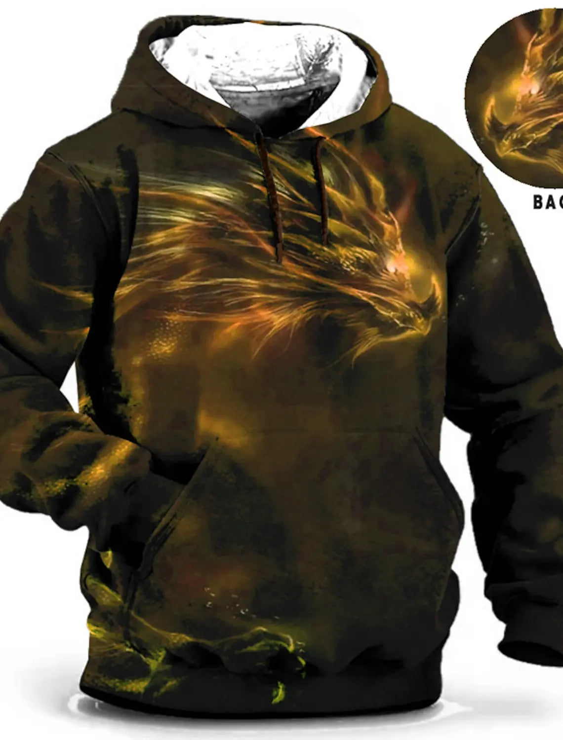 Chinese New Year Dragon Hoodie Men's Graphic Animal Prints Daily Classic Casual 3D Pullover Streetwear Hoodies Long Sleeve Hooded