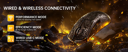 ATTACK SHARK R11 ULTRA Carbon Fiber Wireless Gaming Mouse, 8000Hz, PAW3950MAX, 42000DPI, 49g Lightweight, 20000FPS, Nordic 52840