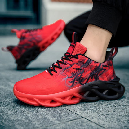 Men's Running Shoes Mesh Breathable Flat Cushioning Soft Comfortable Sneakers Outdoor Gym Trendy Casual Jogging Shoes for Men