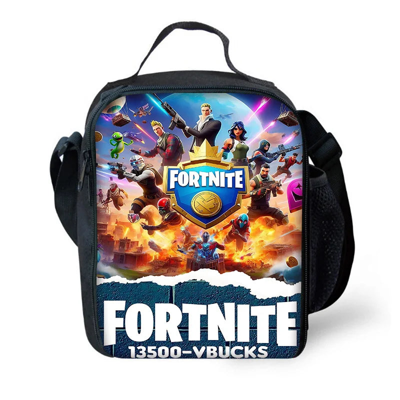 Hot Game Fortnite Child Insulated Large Capacity Bag for Boy and Girl Student Outdoor Picnic Reusable Thermal Cooler Lunch Box