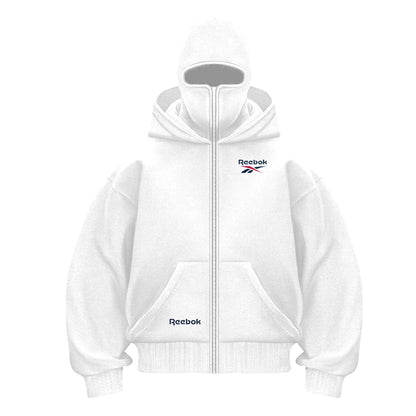 Reebok logo men's new double hood design sweatshirt, gothic style, Harajuku style, new winter warm double hooded sport jacket, m Produit gaming premium Fraquane, produits de luxe, nouvelle génération, équipement gamer