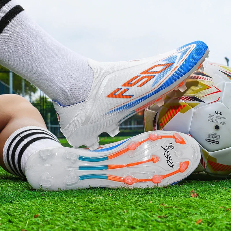 Men's Athletic Soccer Cleats Lightweight Comfortable Non-Slip Football Boots Training Shoes for Outdoor Grass Turf Competition