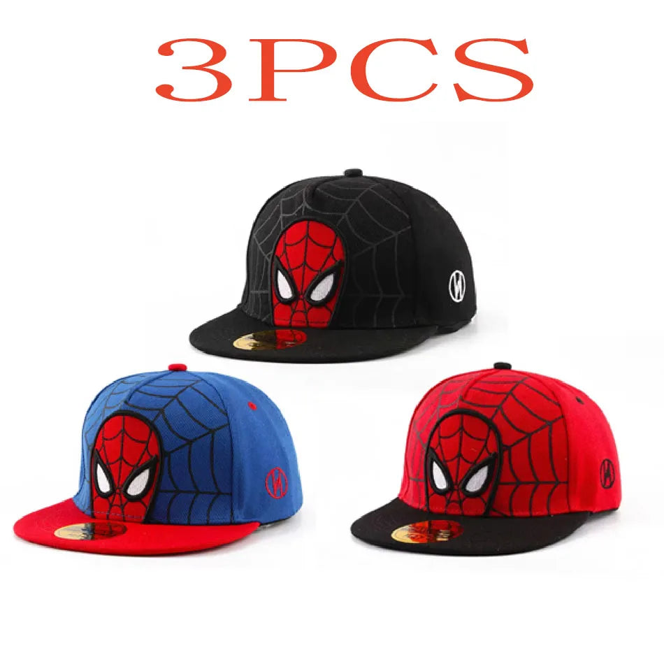 2026 HotAnime Cartoon Spiderman Hats for Kids Toddler  Baseball Cap Spring Snapback Hip Hop Adjustable Caps