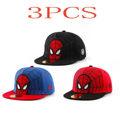 2026 HotAnime Cartoon Spiderman Hats for Kids Toddler  Baseball Cap Spring Snapback Hip Hop Adjustable Caps