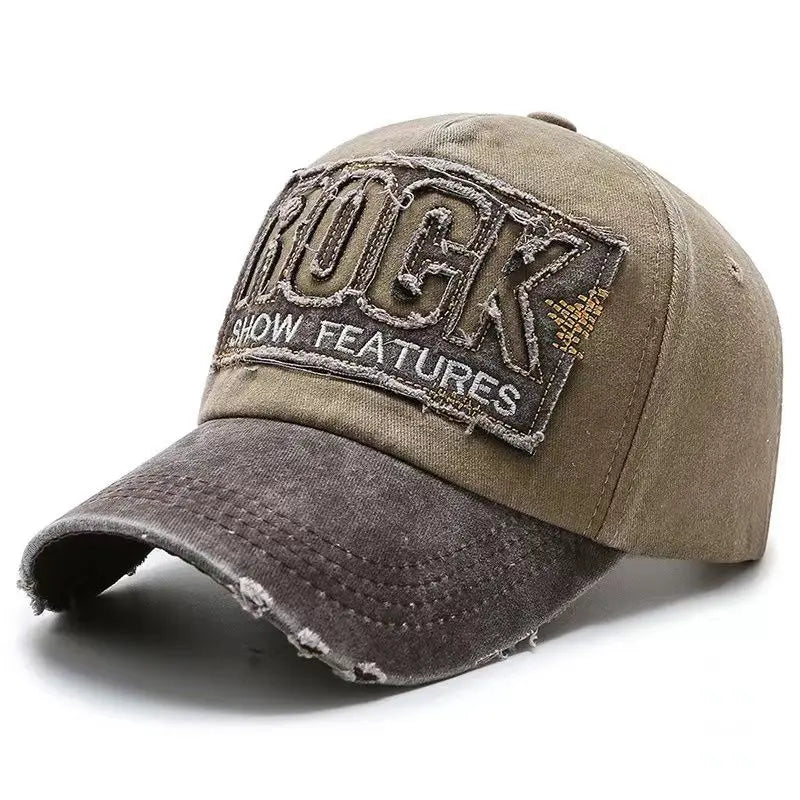 Visokokvalitetna pamučna bejzbol kapa s vezenim natpisom ROCK za muškarce i žene, snapback sportska kapa za vanjsku upotrebu za zaštitu od sunca