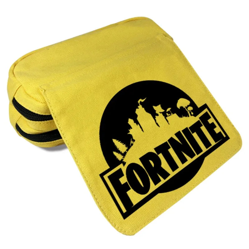 Fortnite Kids Pencil Bags Multifunctional Stationery Box Children's Large Capacity Double Layer Stationery Bag