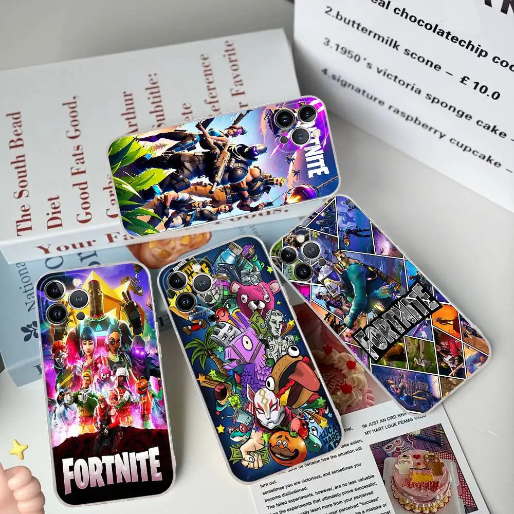 F-Fortnites-Cools telefoncover til IPhone 17 16 15 14 13 12 11 Pro Max Plus, blødt cover, personligt DIY