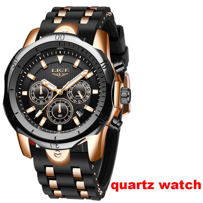 Orologi da polso meccanici automatici da uomo LIGE – Orologio di lusso di alta gamma con tourbillon, modello elegante e impermeabile, ideale per il lavoro o le occasioni formali.
