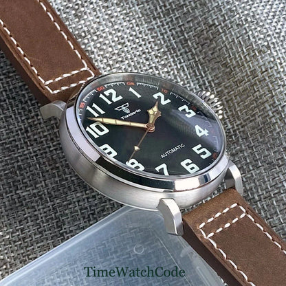 Tandorio 47mm NH35 Diver Men's Automatic Watch CUSN8 Solid Bronze or 316L Steel Case 10ATM Sapphire Crystal Black Dial