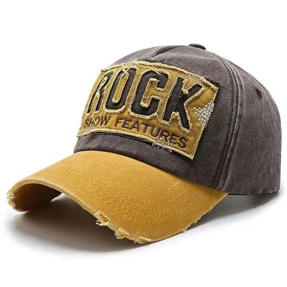 Visokokvalitetna pamučna bejzbol kapa s vezenim natpisom ROCK za muškarce i žene, snapback sportska kapa za vanjsku upotrebu za zaštitu od sunca