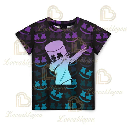 Fortnite Adult Children's Clothing 3D Digital Printing Loose Large Size Short-sleeved T-shirt Kids Summer Tee Tops