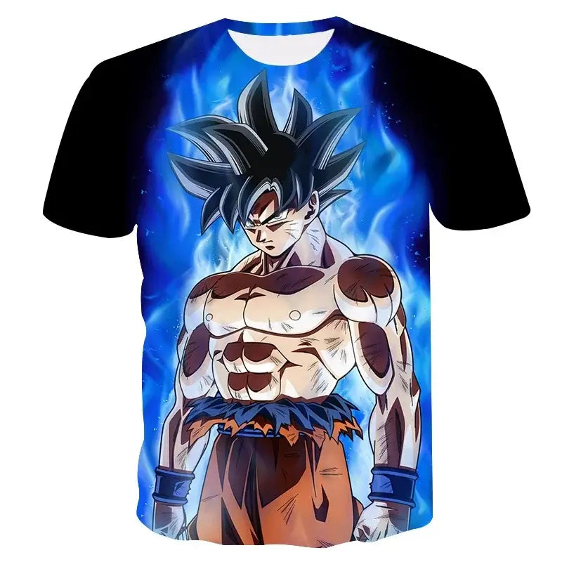 Dragon Ball Goku Cosplay T Shirts Super Saiyan Boys Kids Clothes Short Sleeve T-shirt White Black Orange Breathable Jersey, Produit gaming premium Fraquane