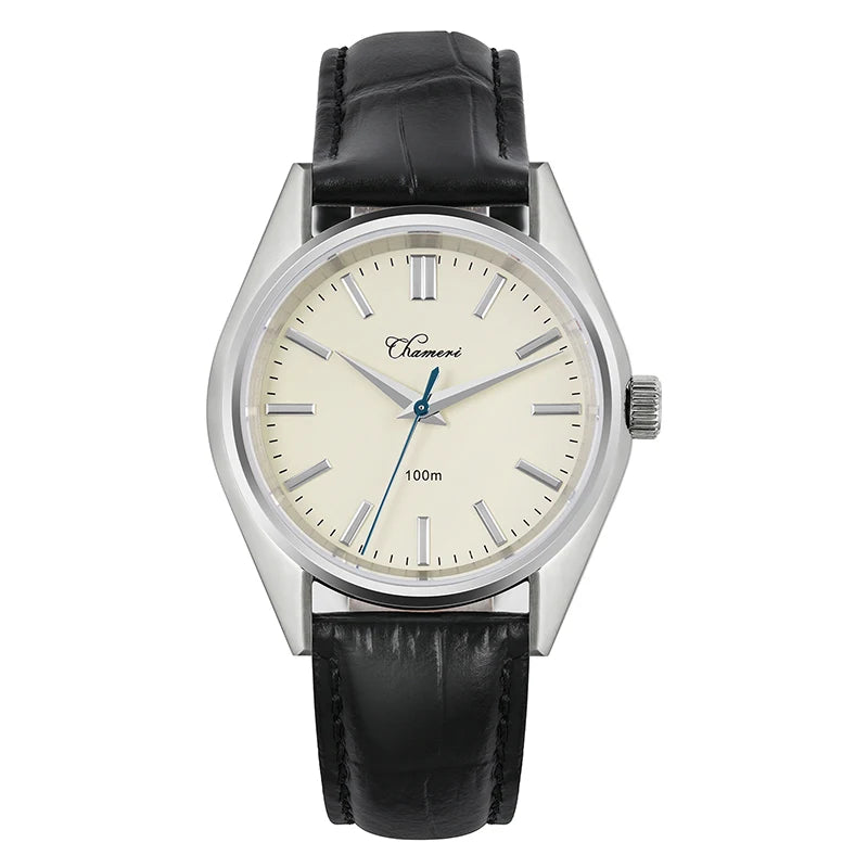 Chameri GS04 Quartz Watch VH31 Sweep Movement Business Watch Sapphire Crystal 100m Waterproof 316L Stainless Steel Vintage Watch