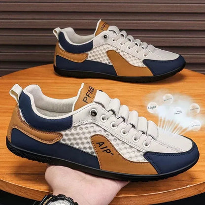 Men's Slip-On Lace-Up Casual Sports Shoes Breathable Mesh Unisex Spring Autumn Season Low Cut Flat Footwear Quick Easy Wear