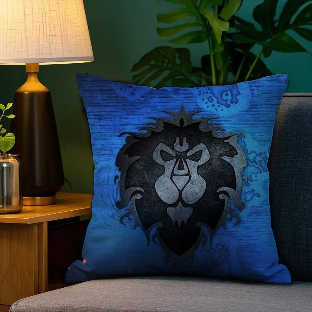 Warcrafts of World W-WOW Game Pillow Case Plush Fabric Soft Double Sided Print Sofa Cushion Cover Throw Pillow Covers