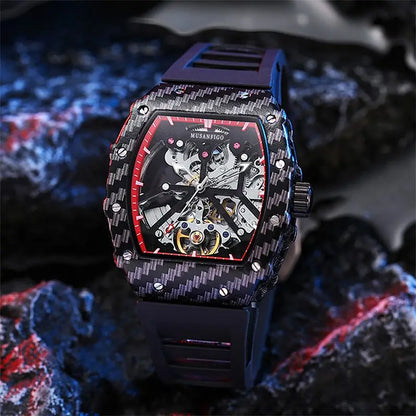 Fully automatic skeleton mechanical watch, fashionable personality, luxury hot men's watch, casual business watch