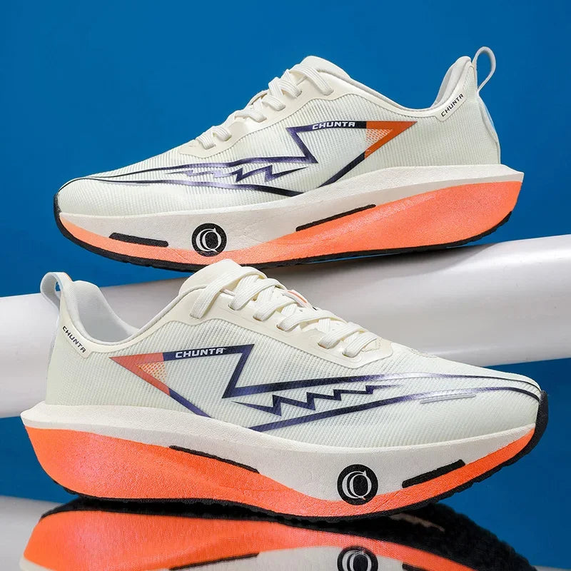 Brand Men's Carbon Plate Running Shoes, Soft Cushion, Shock Absorbing Sports Shoes, Unisex Sneakers, Light Anti-Slip Training Shoes