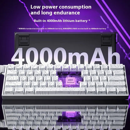 AULA Mini60 HE Magnetic Switch Keyboard RGB Tri Mode Wireless Mechanical Keyboard 8000Hz 0.01mm RT Gaming Keyboard Gamer Gifts