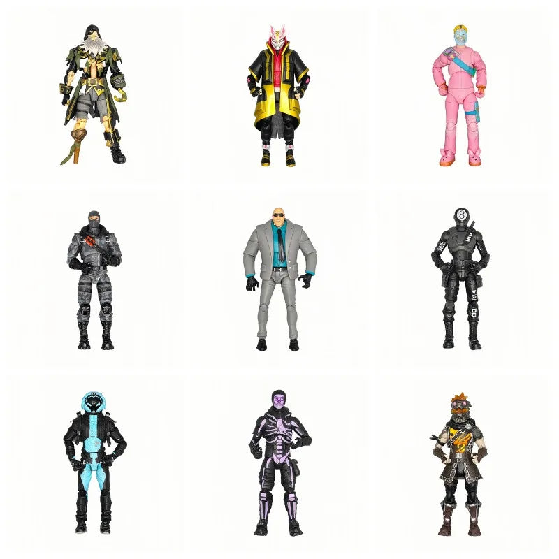 New Fortnite Trooper Sky Fox Raven Black8 Game Character Cartoon Articulated Action Figure Model Cool Decorative Ornament Toy