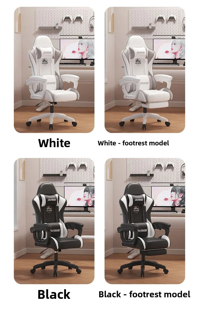 Ergonomic Gaming Chair Reclining Office Chair with Adjustable Height, Comfortable Computer Desk Chair, Swivel Gaming Seat for Home, Study & Esports