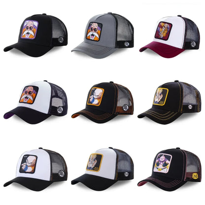Kapa Dragon Ball Son Goku, bejzbolska kapa, poletna potovalna kapa s ščitkom, moška kapa z vezenjem, hip-hop kapa s ščitkom proti soncu, nastavljiva kapa v stilu »trucker«, mrežasta kapa