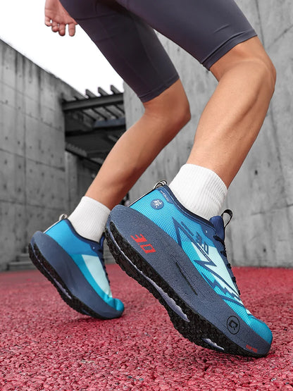 Brand Men's Carbon Plate Running Shoes, Soft Cushion, Shock Absorbing Sports Shoes, Unisex Sneakers, Light Anti-Slip Training Shoes