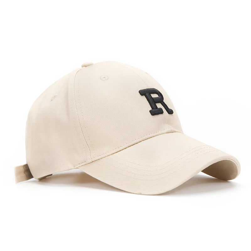 Letter R Embroidery Baseball Cap Cotton Dad Hat Adjustable Cap Men Women Streetwear Outdoor Sports Sun Hat Casual Daily Gorra