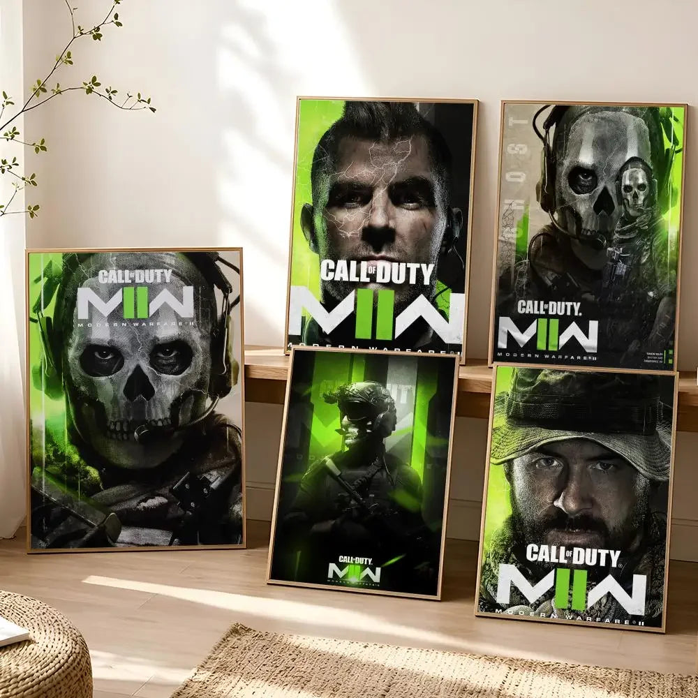 Call of D-DUTY Game Poster Stickers Painting Self-Adhesive Mural HD Wall Decals for Bedroom Living Room Home Decor Gift