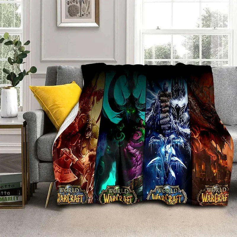 3D World of Warcraft Game WOW Lich King DH Blanket,Soft Throw Blanket for Home Bedroom Bed Sofa Picnic Travel Office Cover Kids