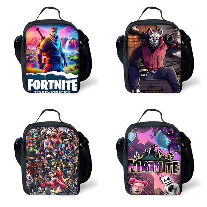 Hot Game Fortnite Child Insulated Large Capacity Bag for Boy and Girl Student Outdoor Picnic Reusable Thermal Cooler Lunch Box